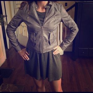Small grey leather jacket